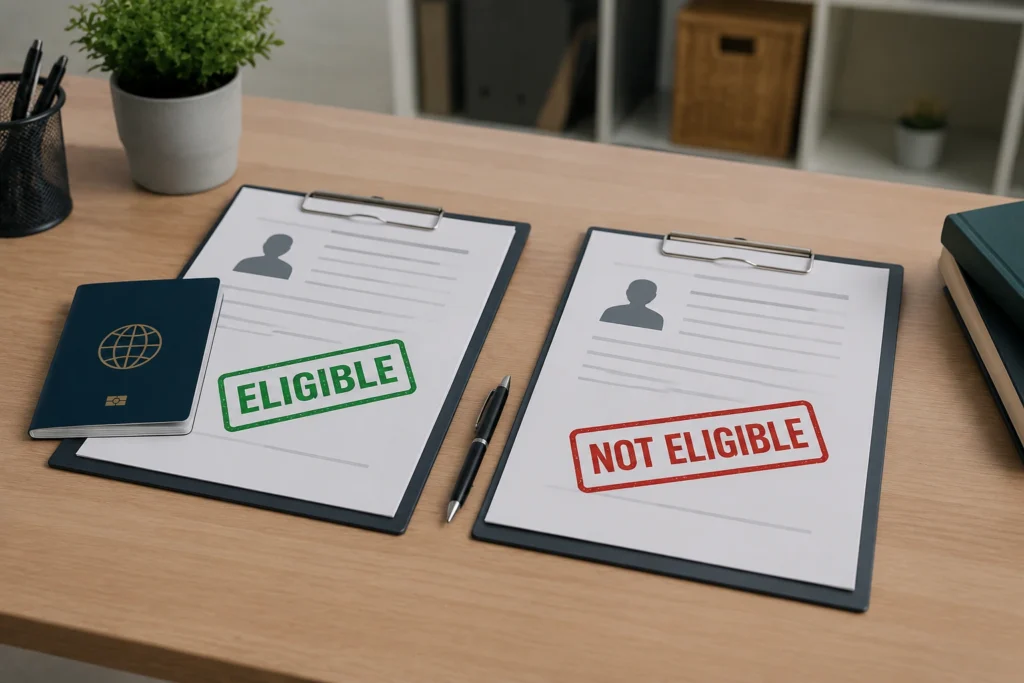 Your qualifications and visa or immigration status determine your eligibility